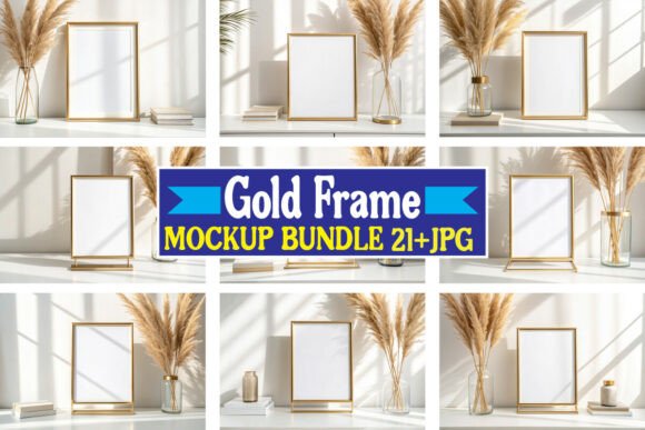 Download Gold Frame Mockup Bundle 07 - Mockup Collection