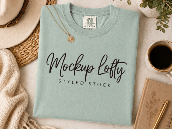 Download C1717 Flat Lay Bay T-shirt Mockup - Mockup Collection