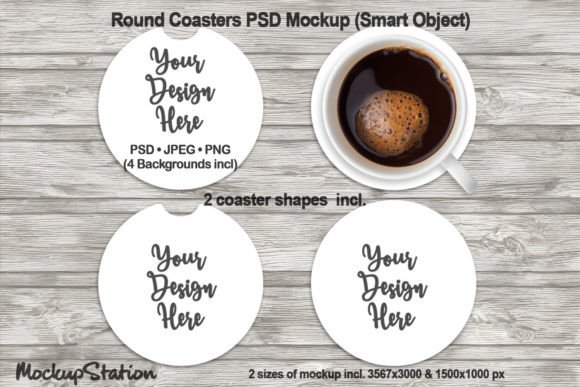 Download Round Car Coaster Mockup PSD File - Mockup Collection